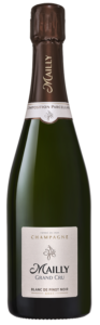 Eine Flasche Blanc de Pinot Noir von Mailly Champagne.